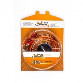 Kit De Cabluri Subwoofer Pentru Instalare Amplificator Auto JUICE cablu alimentare argintiu transparent cu sectiune de 21 mm2- 4.8 m cablu masa negru transparent cu sectiune de 21 mm2- 0.9 m cablu RCA dublu ecranat, OF - 4.72 metri