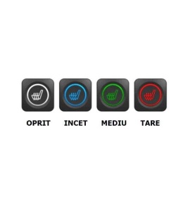 Kit Incalzire In Scaune Auto Universal Carbon Buton Patrat Push Slim 3 Trepte RGB Montaj Profesional In Toata Tara!