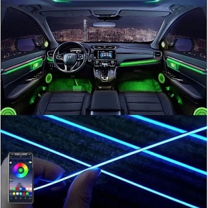 Kit Lumini Ambientale interior auto 18 in 1 RGB cu Aplicatie - Img 4