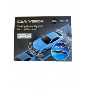 Kit senzori parcare OEM LOOK cu display LED si INELE ADAPTOARE PENTRU MONTARE UNGHIULARA PTS411M7 CarVision