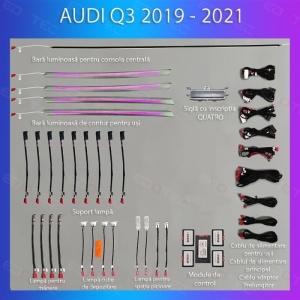 Lumini ambientale dedicate Audi Q3 2019-2023 set complet control telefon sau sistem original - Img 3