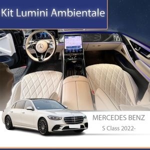 Lumini Ambientale dedicate capace difuzoare Mercedes Clasa S W223 sistemul original sau telefon AMB-ME-W223-02