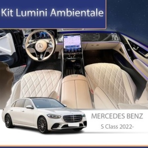 Lumini Ambientale dedicate difuzoare stalpi fata Mercedes Clasa S W223 sistemul original sau telefon