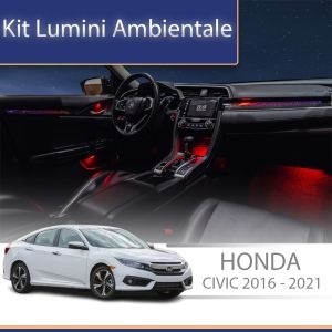 Lumini ambientale dedicate Honda Civic 2016-2021 set complet control telefon sau sistem original