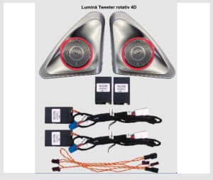 Lumini ambientale dedicate Mercedes-Benz C CLASS W206 2022-2025, RGB Acrilice 2 in 1 Statice cu efect RGB, Control din Aplicatie Bluetooth / Display original / Buton.