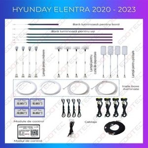 Lumini ambientale Hyundai Elentra 2020-2023 dedicat set complet control telefon sau sistem original AMB-HY-ELANTRA-2021 - Img 2
