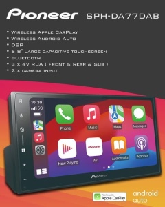 Navigatie 2DIN Pioneer SPH-DA77DAB SISTEM MULTIMEDIA CU ECRAN DE 6.8″, USB PLAYER, CARKIT BLUETOOTH, CARPLAY SI ANDROID AUTO, CONTROL SMARTPHONE WIRELES