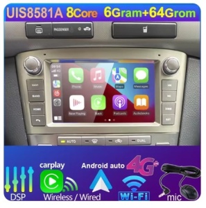 NAVIGATIE ANDROID 13 DEDICATA TOYOTA AVENSIS T25 2002-2008 ECRAN QLED 7" SIM 4G WIFI PROCESOR OCTA CORE 6GB RAM 64GB MEMORIE INTERNA SUNET DSP DVR CARKIT BLUETOOTH CARPLAY ANDROID AUTO WIRELESS GPS WAZE MODEL PREMIUM OEM LOOK