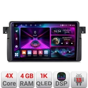 Navigatie BMW Seria 3 E46 Rover 75 A-052 4+64 InCell Display 1K Android Waze USB Navigatie Internet Youtube Radio KIT-052+EDT-E209-RK