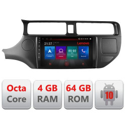 NAVIGATIE CARPAD ANDROID 10 DEDICATA KIA RIO 2011-2013 ECRAN CAPACITIV OCTACORE 4GB RAM 64 GB ROM DVR CARKIT BLUETOOTH MIRROR LINK MODEL LENOVO KIT-204+EDT-E509-PRO