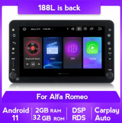 NAVIGATIE CARPAD ANDROID 11 DEDICATA ALFA ROMEO 159 SPIDER BRERA ECRAN IPS 7" CAPACITIV INTERNET WIFI QUADCORE 2GB RAM 32GB MEMORIE INTERNA SUNET DSP DVR CARKIT BLUETOOTH CARPLAY ANDROID AUTO