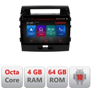NAVIGATIE CARPAD ANDROID DEDICATA TOYOTA LAND CRUISER J200 2008-2015 ECRAN CAPACITIV OCTACORE 4GB RAM 64 GB ROM DVR CARKIT BLUETOOTH MIRROR LINK MODEL LENOVO KIT-381+EDT-E510-PRO