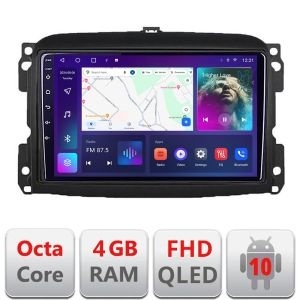Navigatie Fiat 500 2015-2021 B-500new Android Ecran QLED octa core 4+64 carplay android auto KIT-500new+EDT-E310V3