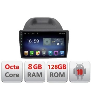 Navigatie Ford Fiesta F-256 Octa Core cu Android Radio Bluetooth Internet GPS WIFI DSP 8+128GB 4G KIT-256+EDT-609