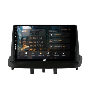 Navigatie HUB64 Renault Megane 3 / Fluence (2009-2016), 8GB RAM, Android, Octacore, Slot Sim 4G, DSP, GPS, Wi-FI, Carplay, Android Auto, USB, Bluetooth, Waze, Touchscreen, 9 Inch