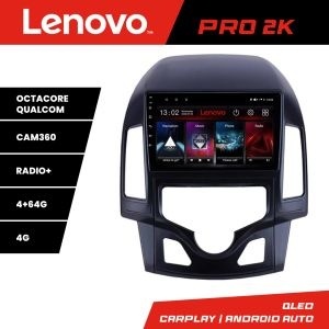 Navigatie Hyundai I30 2009-2012 clima automata Lenovo Kit-I30AUTOMATIC 8 core QLED 2K 4+64 360 Android Waze USB Navigatie Internet Youtube Rad KIT-i30automatic+PRO-2K-9-4+64
