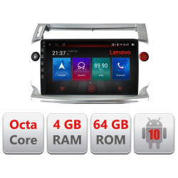 NAVIGAȚIE LENOVO ANDROID 10 DEDICATĂ CITROEN C4 2005-2010 ECRAN CAPACITIV OCTACORE 4GB RAM 64GB ROM DVR CARKIT BLUETOOTH MIRROR LINK MODEL LENOVO KIT-088+EDT-E509-PRO