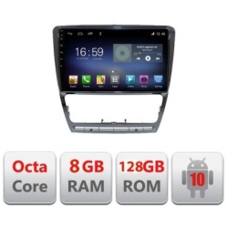 Navigatie Skoda Octavia 2 2005-2013 F-005 Octa Core cu Android Radio Bluetooth Internet GPS WIFI DSP 8+128GB 4G KIT-005+EDT-E610