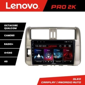 Navigatie Toyota Prado 2010-2013 Lenovo Kit-347 8 core QLED 2K 4+64 360 Android Waze USB Navigatie Internet Youtube Radio KIT-347+PRO-2K-10-4+64