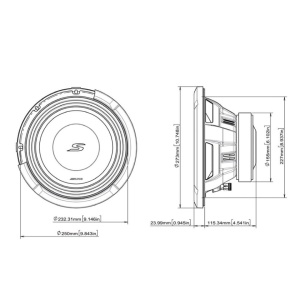 S2-W10D4 SUBWOOFER ALPINE DE 25CM (10″), 4Ω+4Ω, 1800W - Img 6
