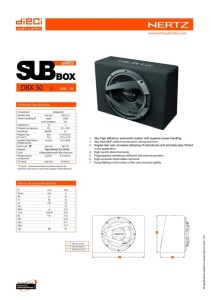 SUBWOOFER AUTO Hertz Dieci DBX 30.3 INCINTA TIP CUB 30 CM (12") PUTERE 250W RMS MAX. 1000W