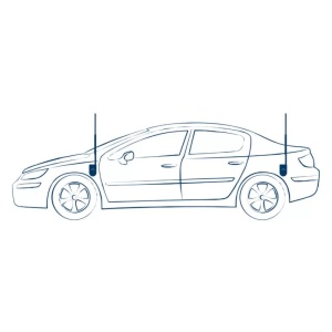 Antenă radio auto retro Blaupunkt Autojet 25 cu tijă telescopica, electrica, cablu 1,4 m lungime