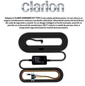 CAMERA DUALA DASH CAM DVR DE FILMARE TRAFIC FATA-SPATE ADAS CABLU INREGISTRARE CONTINUA 24 7 CLARION 4K GV-F100 M05