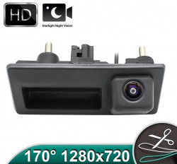 Camera Marsarier AHD Unghi Larg 170 Grade Rezolutie 1280*720P Lentila Fishye StarLight Night Vision Dedicata VW Passat B6 B7 B8 Golf 6 Polo Jetta Tiguan Sharan Touran Touareg 7P Audi A3 A4 A5 A6 A7 Q3 Q5 - Prindere Maner Portbagaj - Model FA903