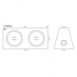 INCINTA SUBWOOFER UNIVERSALA, 2 X 250 MM, 2 X 20L - COD C1020X2