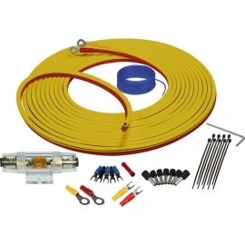 Kit De Cabluri Subwoofer Pentru Instalare Amplificator Auto STINGER PENTRU AMBARCATIUNI cablu alimentare rosu galben cu sectiune de 8 mm2- 7 m soclu siguranta Mini ANL cu conectori auriti