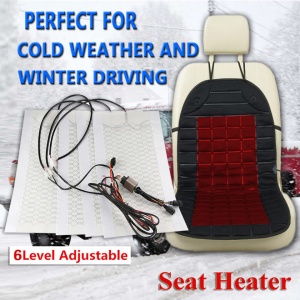 Kit Incalzire In Scaune Auto Carbon Buton Rotativ 6 Trepte Cromat LUXURY RED - Leduri rosii - Pozitii Montaj Profesional In Toata Tara !