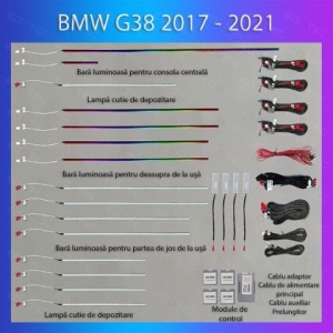 Lumini Ambientale BMW Seria 5 2017-2021 dedicat set complet control telefon sau sistem original AMB-BM-G38
