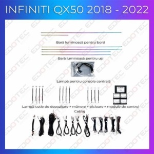 Lumini ambientale dedicate Inifnity QX50 2018-2022 set complet control telefon sau sistem original