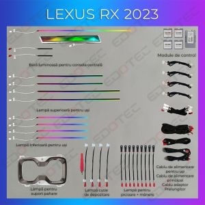 Lumini ambientale Lexus RX 2023 set complet control telefon sau sistem original AMB-LX-RX-2023 - Img 2