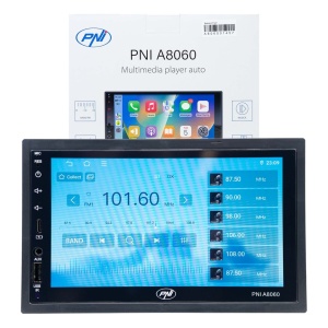Navigatie 2DIN Universala PNI A8060 cu Android 13, 4 + 64GB, Multimedia player auto cu ecran 7 inch, CarPlay, Android Auto Wireless, 2 x USB, Carkit Bluetooth, Cooler Ventilatie