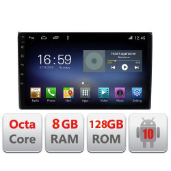 Navigatie Audi A4 B6 F-050 Octa Core cu Android Radio Bluetooth Internet GPS WIFI DSP 8+128GB 4G KIT-050+EDT-E609
