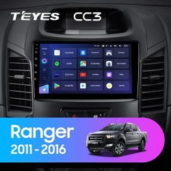 NAVIGATIE AUTO TEYES CC3 FORD RANGER 3 2011-2018 6+128GB 9" QLED OCTA-CORE 1.8GHZ ANDROID 4G BLUETOOTH 5.1 DSP