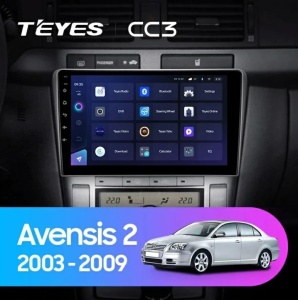 NAVIGATIE AUTO TEYES CC3 TOYOTA AVENSIS 2 2003-2009 6+128GB 9" QLED OCTA-CORE 1.8GHZ, ANDROID 4G BLUETOOTH 5.1 DSP