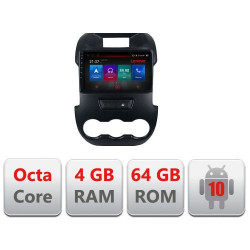 NAVIGATIE CARPAD ANDROID 10 DEDICATA FORD RANGER 2011-2015 ECRAN CAPACITIV OCTACORE 4GB RAM 64 GB ROM DVR CARKIT BLUETOOTH MIRROR LINK MODEL LENOVO KIT-245+EDT-E509-PRO