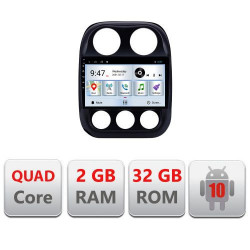 NAVIGATIE CARPAD ANDROID 10 DEDICATA JEEP COMPASS 2010-2016 ECRAN CAPACITIV QUADCORE 2GB RAM 32GB ROM DVR CARKIT BLUETOOTH MIRROR LINK MODEL LENOVO KIT-2500+EDT-E310