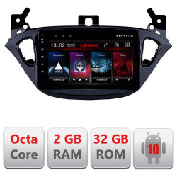 NAVIGATIE CARPAD ANDROID 10 DEDICATA OPEL CORSA E 2013-2016 ECRAN CAPACITIV OCTACORE 2GB RAM 32 GB ROM DVR CARKIT BLUETOOTH MIRROR LINK MODEL LENOVO KIT-corsa+EDT-E509