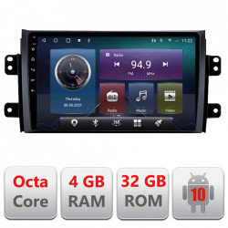 NAVIGATIE CARPAD ANDROID 10 DEDICATA SUZUKI SX 2006- ,ECRAN 9" CAPACITIV INTERNET 3G WIFI PROCESOR CORTEX A9 OCTA CORE 4G RAM 32GB 1,6 GHZ DVR CARKIT BLUETOOTH MIRROR LINK MODEL KIT-124+EDT-E409