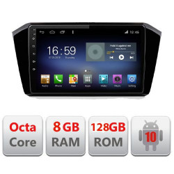 NAVIGATIE CARPAD ANDROID 10 DEDICATA VOLKSWAGEN PASSAT B8 2015- ECRAN CAPACITIV OCTACORE 8GB RAM 128GB ROM DVR CARKIT BLUETOOTH MIRROR LINK MODEL LENOVO KIT-518+EDT-E610