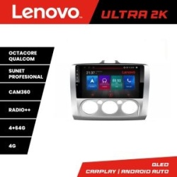 Navigatie Ford Focus 2 Manual Lenovo Kit-140-manual 8 core QLED Qualcomm 4+64 360 Android Waze USB Navigatie Internet Youtube Radio KIT-140-MANUAL+ULTRA-9-4+64