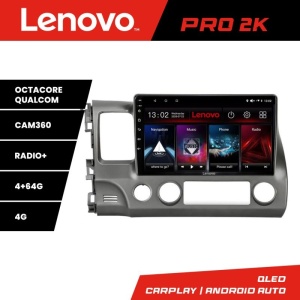 Navigatie Honda Civic Sedan Lenovo Kit-044 8 core QLED 2K 4+64 360 Android Waze USB Navigatie Internet Youtube Radio KIT-044+PRO-2K-10-4+64