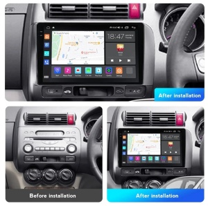 Navigatie Honda Fit Jazz 2004-2008 Android ecran Qled 2K Octa core 4+32 Kit-jazz+EDT-E409-2K