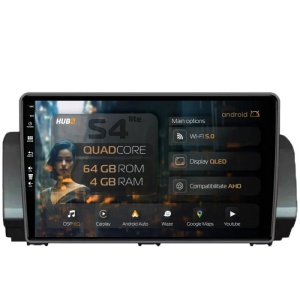 Navigatie HUB64 Dacia Sandero / Logan (2021-Prezent), 4GB RAM, Android 13, Quadcore, DSP, GPS, Wi-FI, Carplay, Android Auto, USB, Bluetooth, Waze, Touchscreen, 10.1 inch