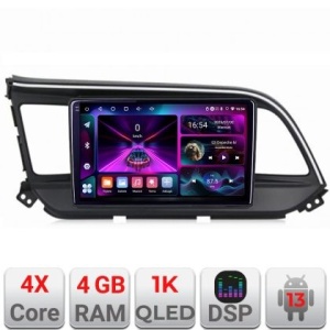 Navigatie Hyundai Elantra 2018- A-1581 4+64 InCell Display 1K Android Waze USB Navigatie Internet Youtube Radio KIT-1581+EDT-E209-RK