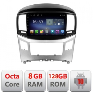 Navigatie Hyundai H1 Starex 2016- F-h1 Octa Core cu Android Radio Bluetooth Internet GPS WIFI DSP 8+128GB 4G KIT-h1+EDT-E609
