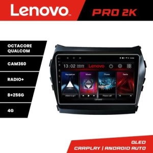 Navigatie Hyundai Santa Fe IX45 2012-2017 Lenovo Kit-209 8 core QLED 2K 8+256 360 Android Waze USB Navigatie Internet Youtube Radio KIT-209+PRO-2K-9-8+256